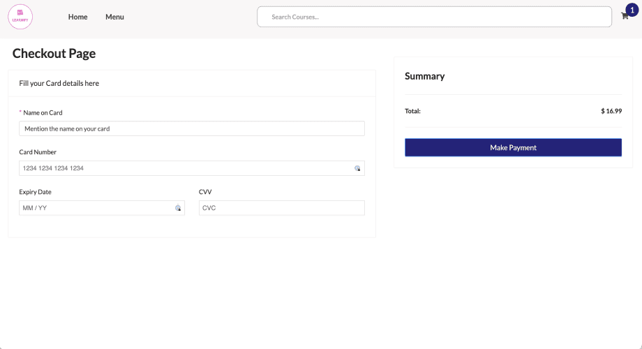 What you Will Build Image: Accept Payments with Stripe