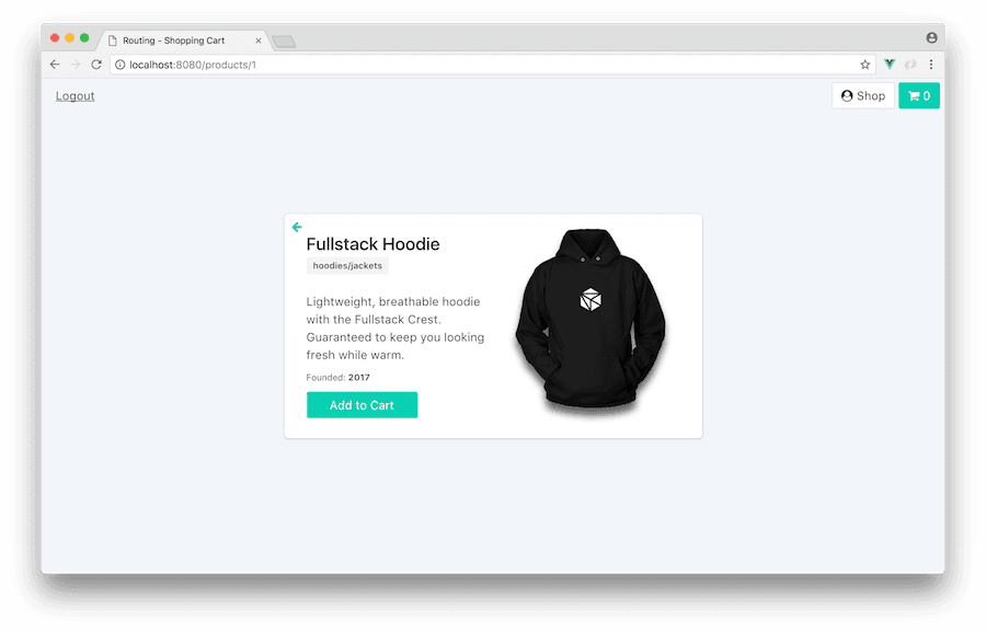 What you Will Build Image: VueX-based Routes and Authentication