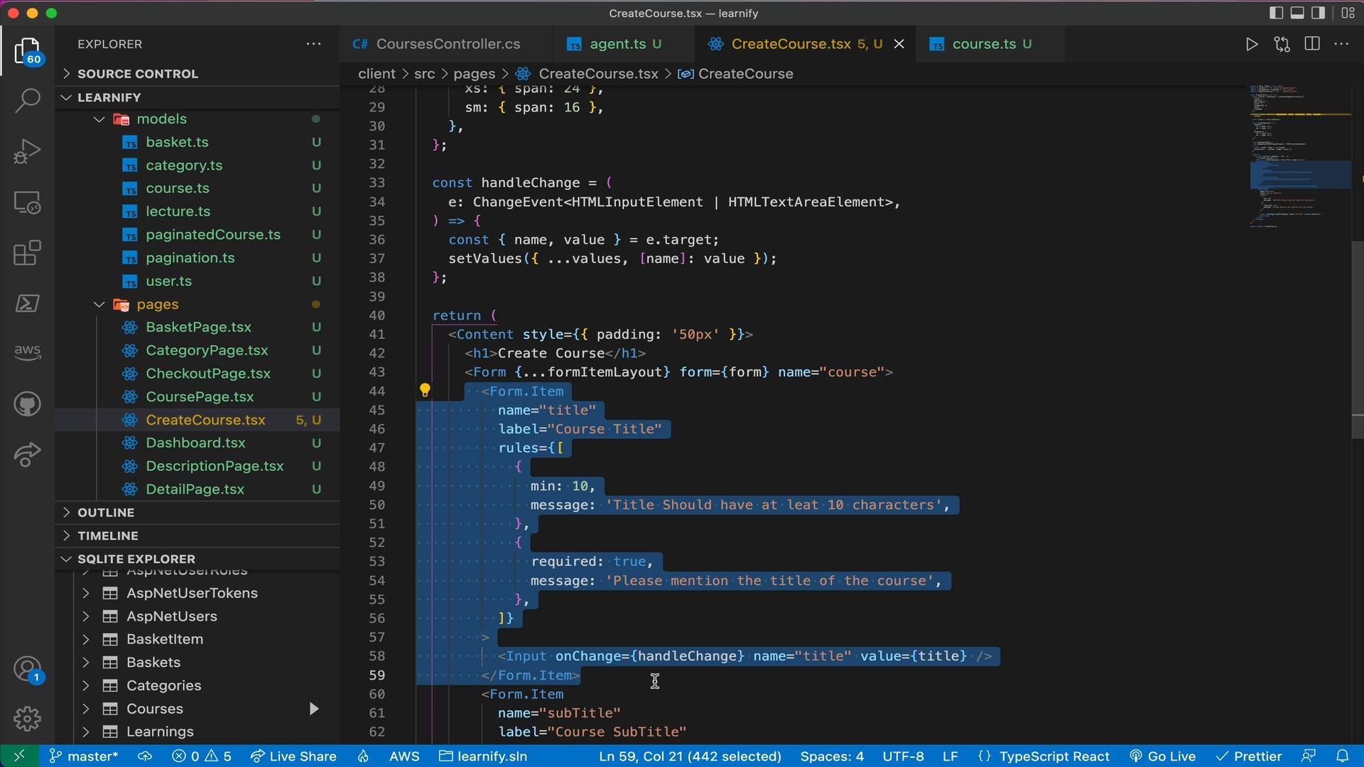 Create Course Page