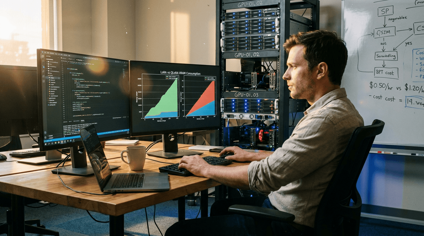 LoRA vs QLoRA for LLM Fine-Tuning: VRAM, Quality, and Deployment Costs